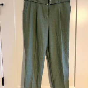 LOFT Olive Green Tailored High-Rise Trousers